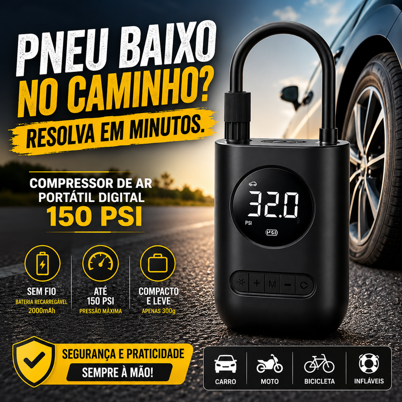 Compressor de Ar Portátil PumpMax